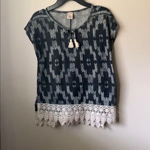 Transparent 2 layer Lace Polyester Top